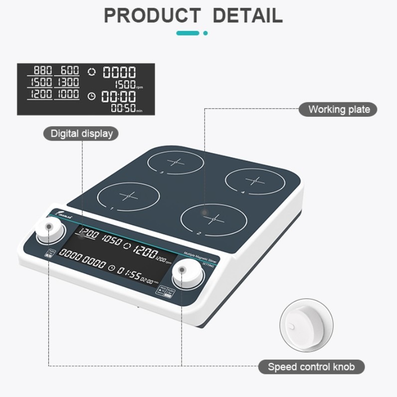 JOANLAB Multi Magnetic Stirrer 6 Wadah Asynchronous Speed 1500 RPM MMS6PRO