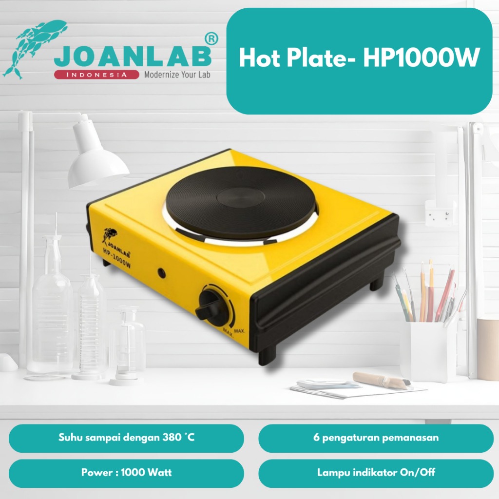 JOANLAB Hotplate Pemanas Electric Kompor Elektrik 380 Celsius 1000 Watt HP1000W