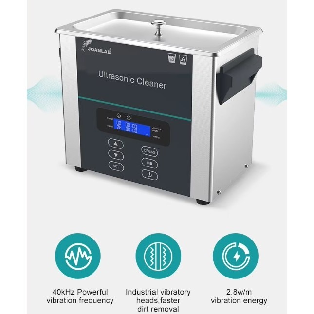 JOANLAB Ultrasonic Cleaning Machine Pembersih Kacamata Perhiasan Emas 2 Liter UC20D