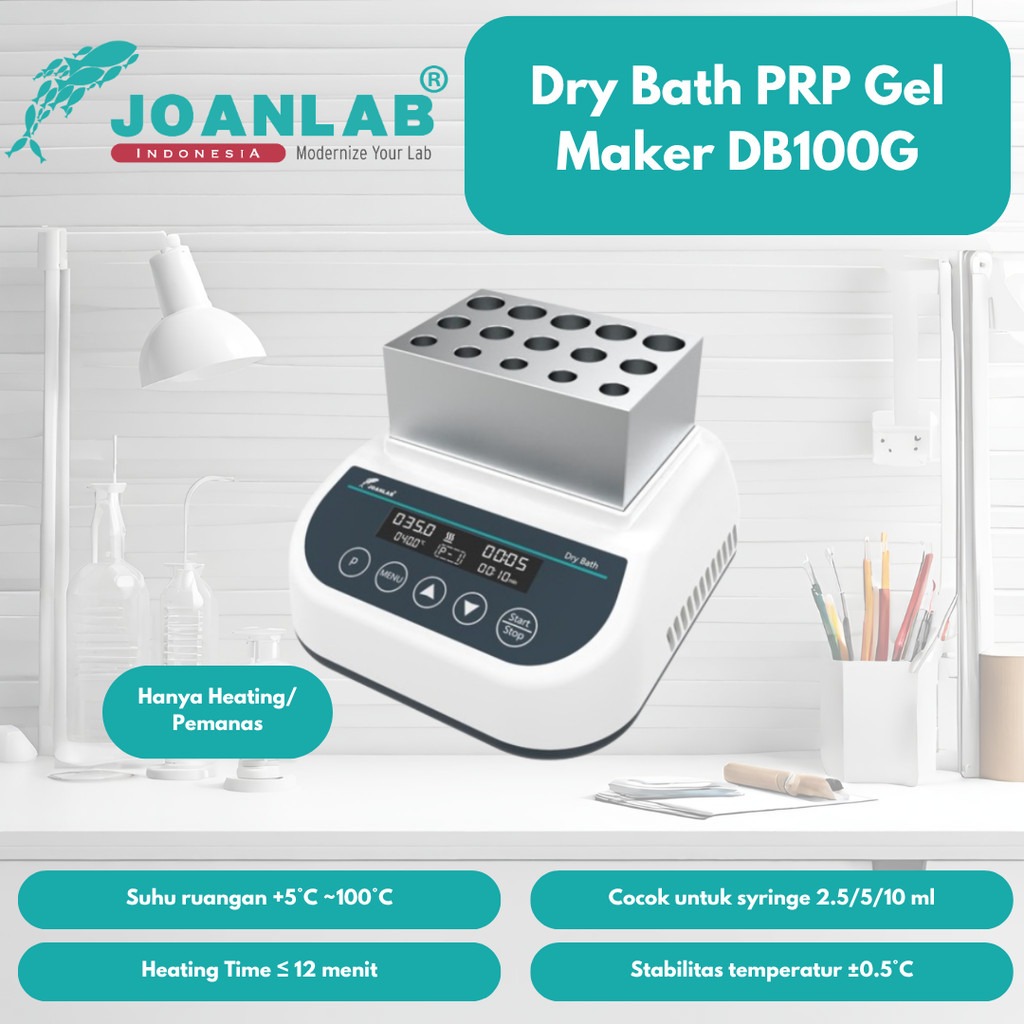 JOANLAB Dry Bath Heater Lab Pemanas PRP Gel Maker DB100G