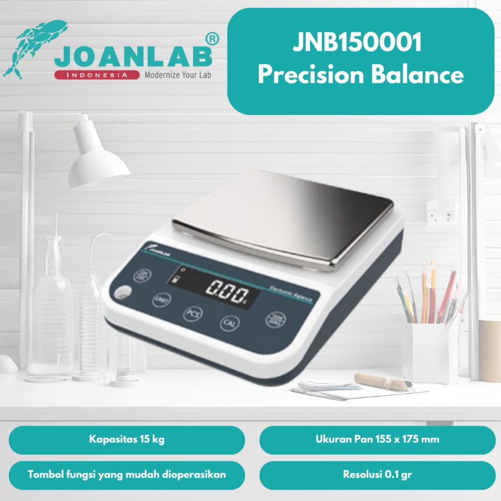 JOANLAB Precision Balance Timbangan Digital Electronic Ketelitian 0.1 gram 15 kg JNB150001
