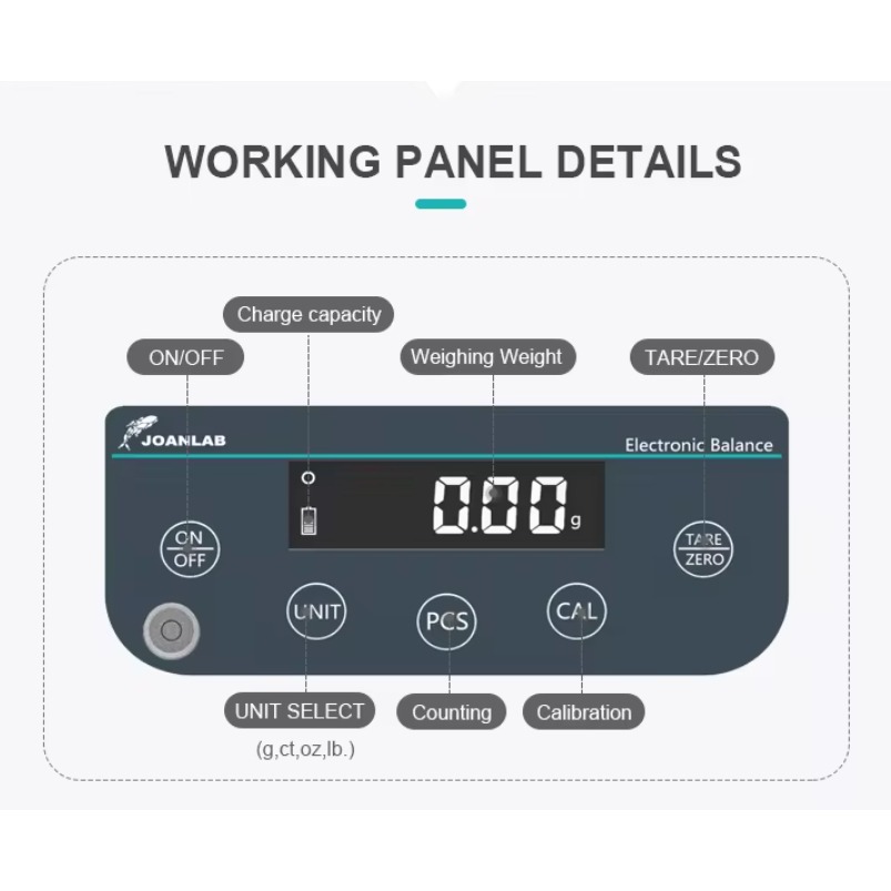 JOANLAB Precision Balance Timbangan Digital Electronic Ketelitian 0.1 gram 15 kg JNB150001