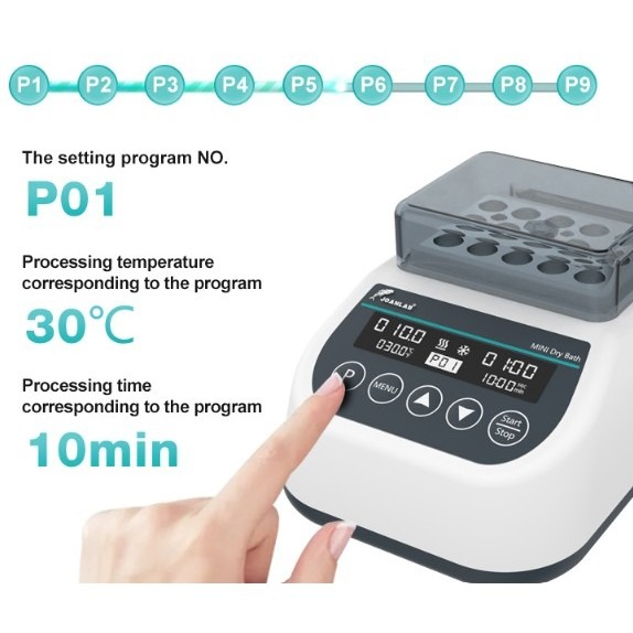 JOANLAB Mini Dry Bath Heater Cooler Pemanas Pendingin PRP Gel MDB100C