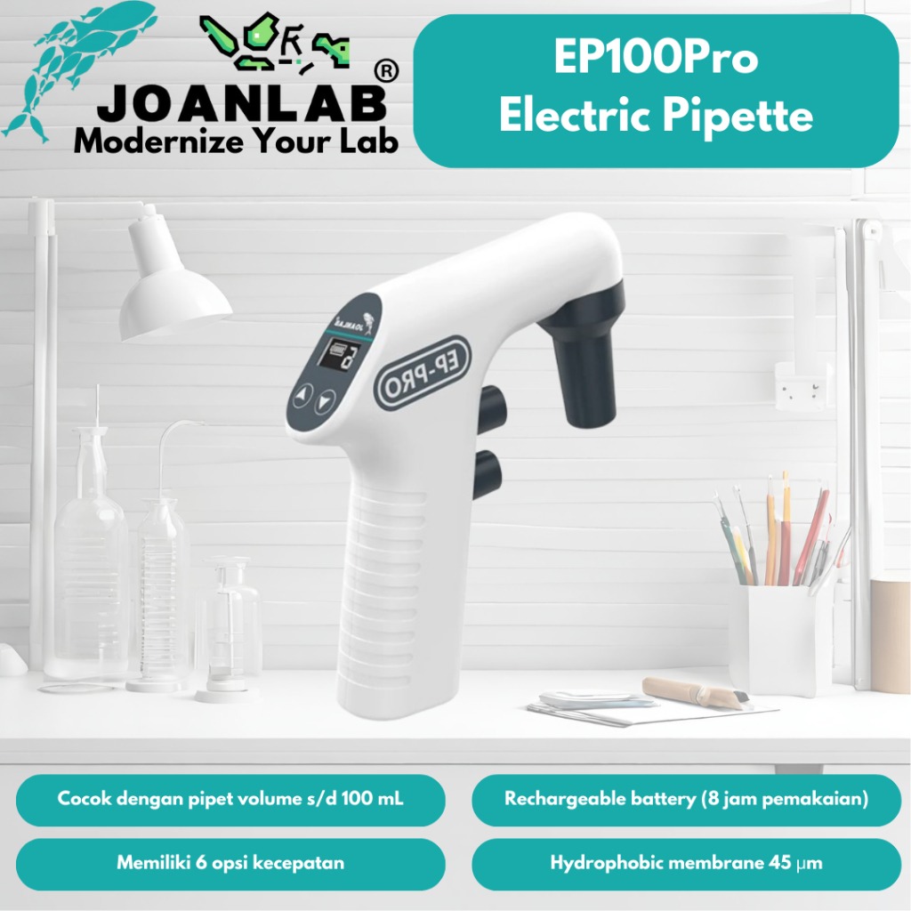JOANLAB Electric Pipette Digital Pipet Listrik Akurat Presisi EP-PRO