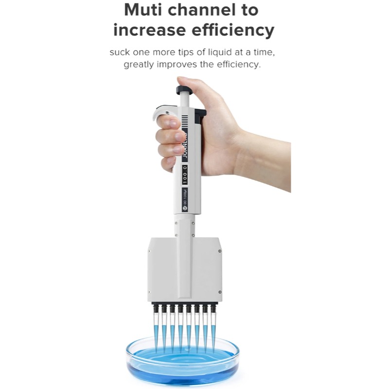 JOANLAB Multichannel Pipette Pipet Cabang 8 Akurat Presisi M8-10/M8-50/M8-300