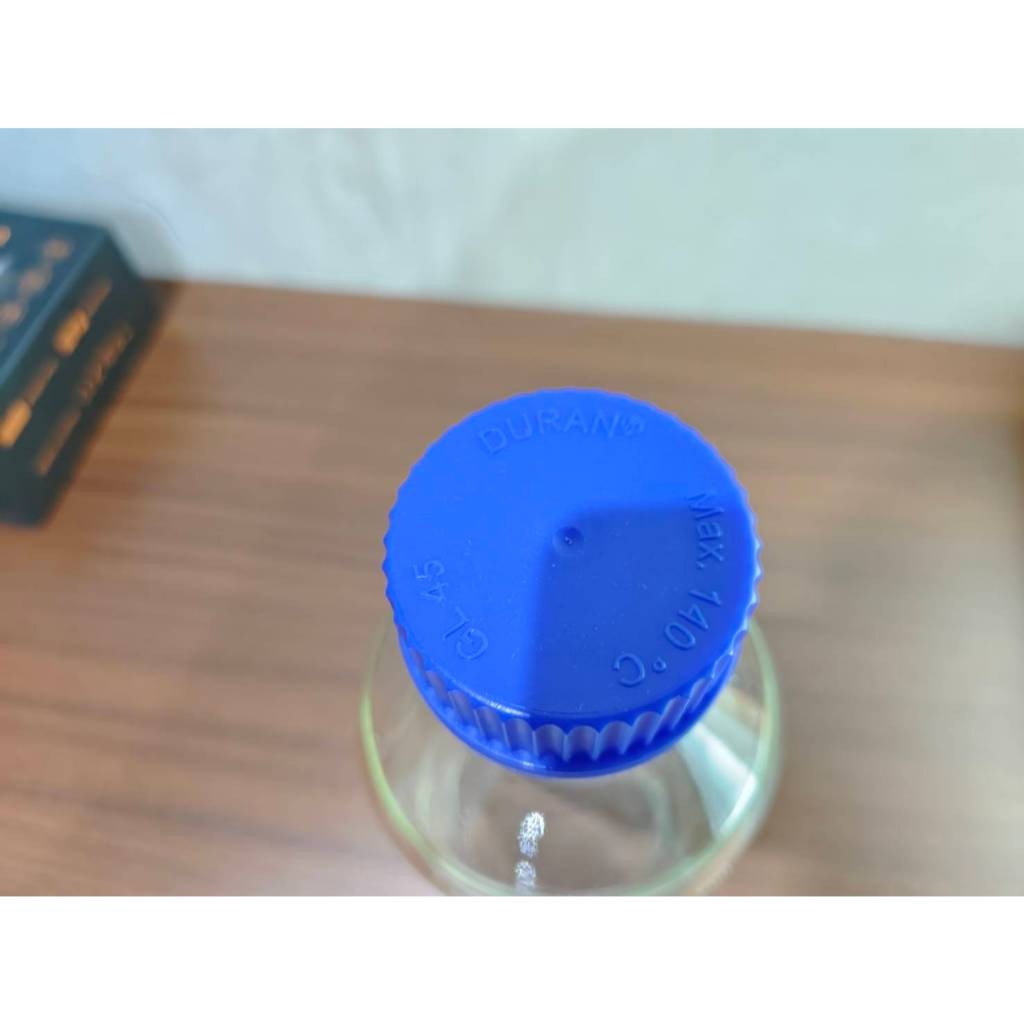 DURAN Bottle Botol Sampel Laboratorium GL45 100 ml Bening Tutup Biru