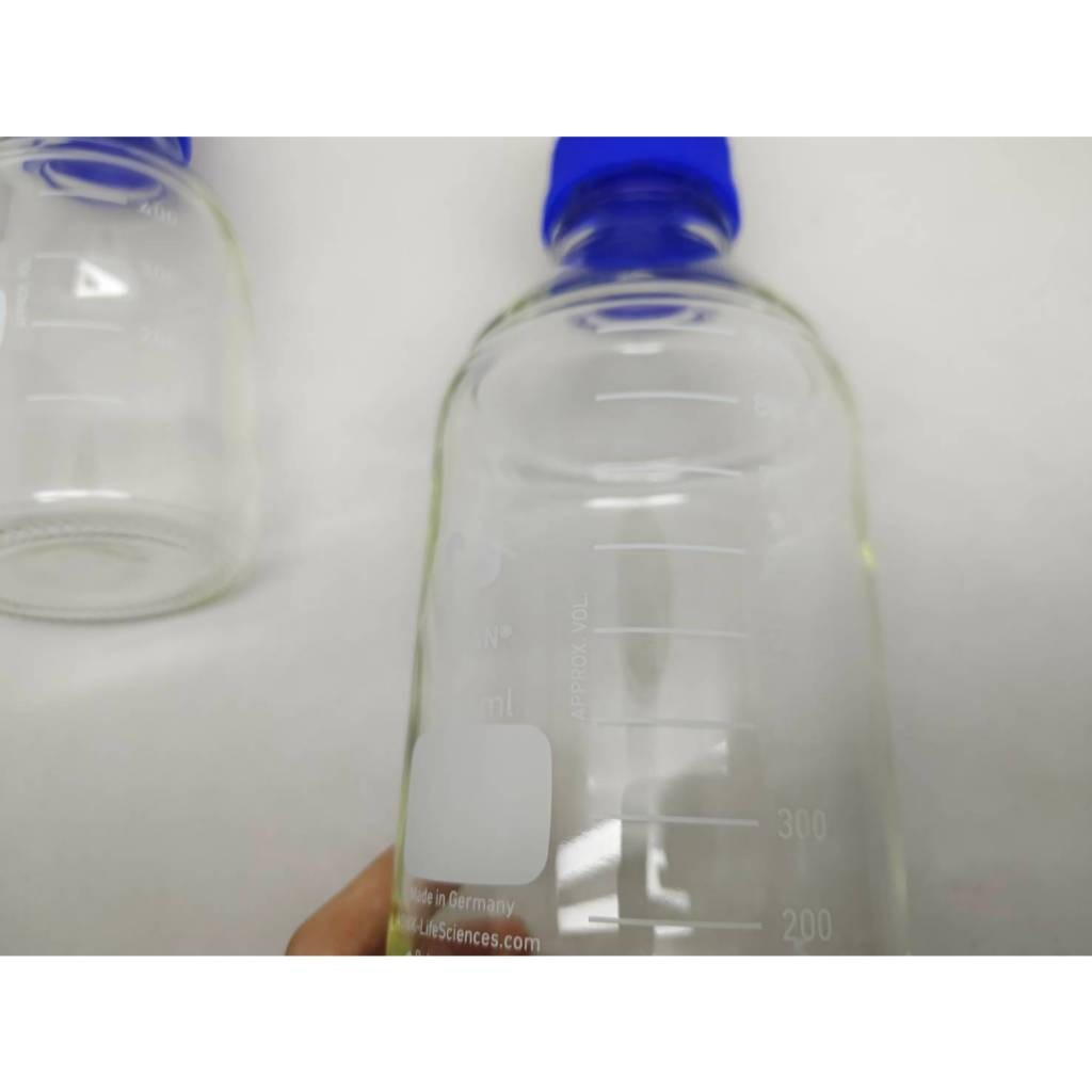 DURAN Bottle Botol Sampel Laboratorium GL45 250 ml Bening Tutup Biru