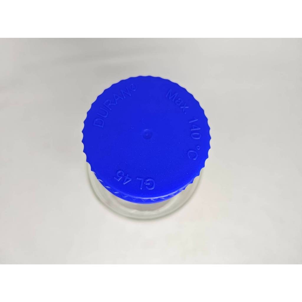 DURAN Bottle Botol Sampel Laboratorium GL45 500 ml Bening Tutup Biru