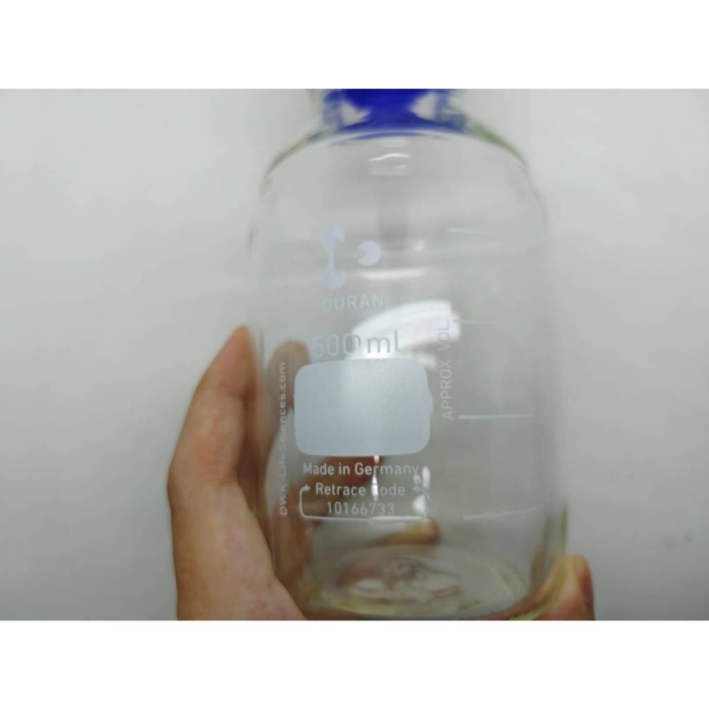 DURAN Bottle Botol Sampel Laboratorium GL45 1000 ml Bening Tutup Biru