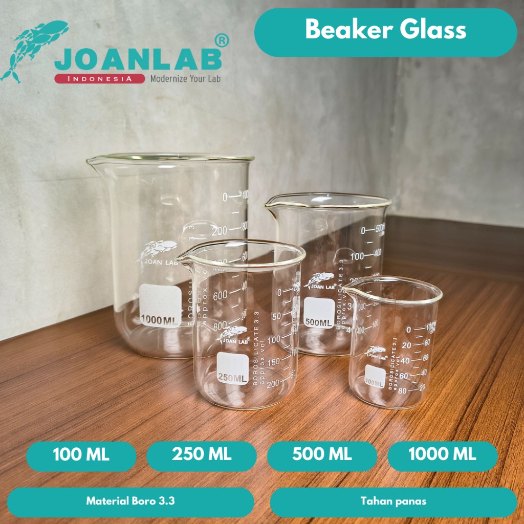 JOANLAB Beaker Glass Gelas Beaker Kaca Boro 3.3 100 ml