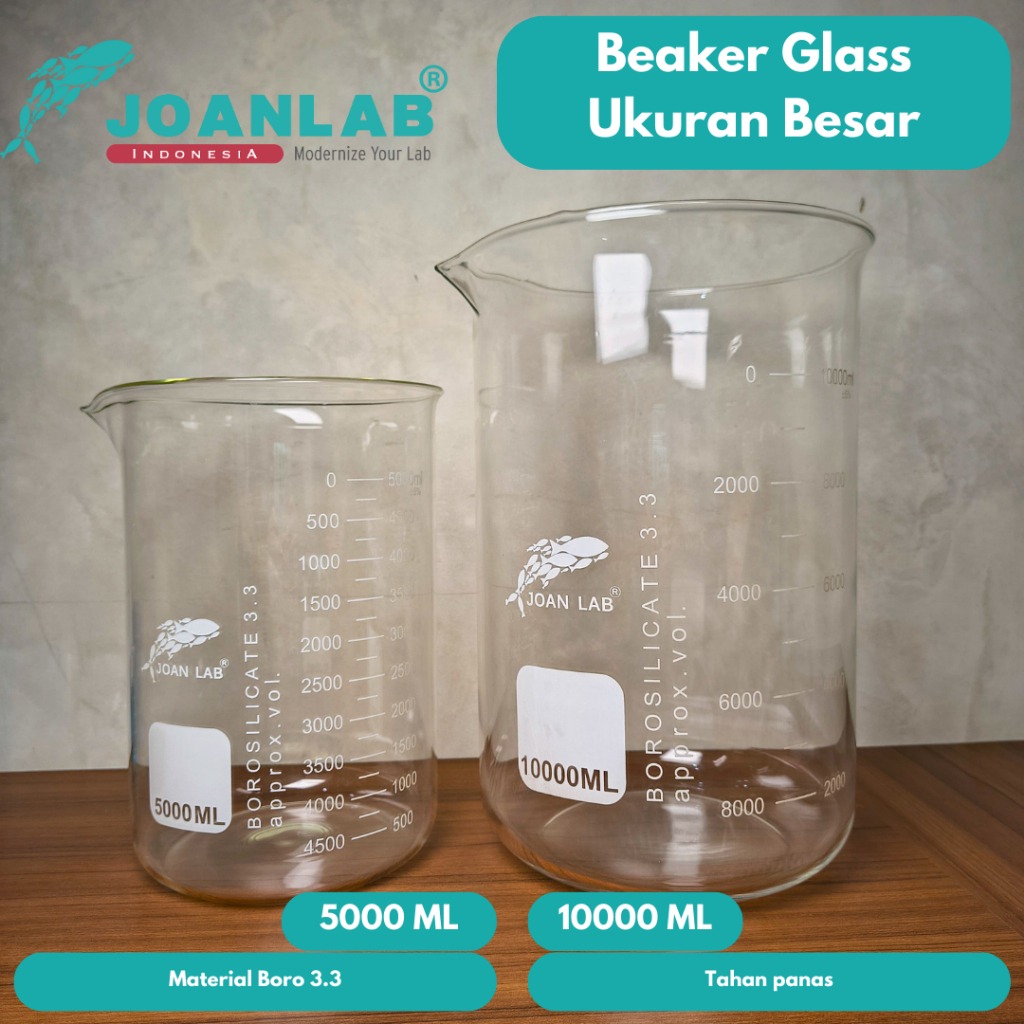 JOANLAB Beaker Glass Gelas Beaker Kaca Boro 3.3 10000 ml