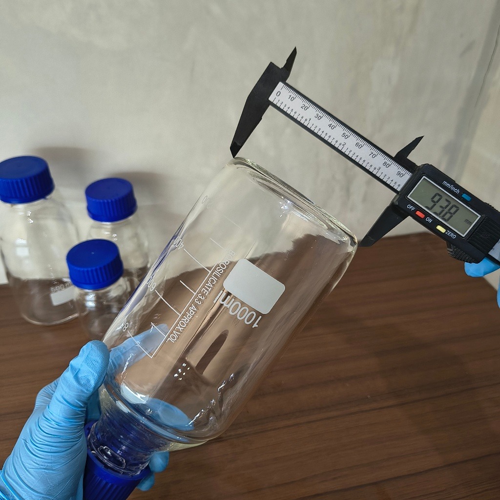 JOANLAB Botol Reagen Kaca GL45 250 ml Bening Tutup Biru
