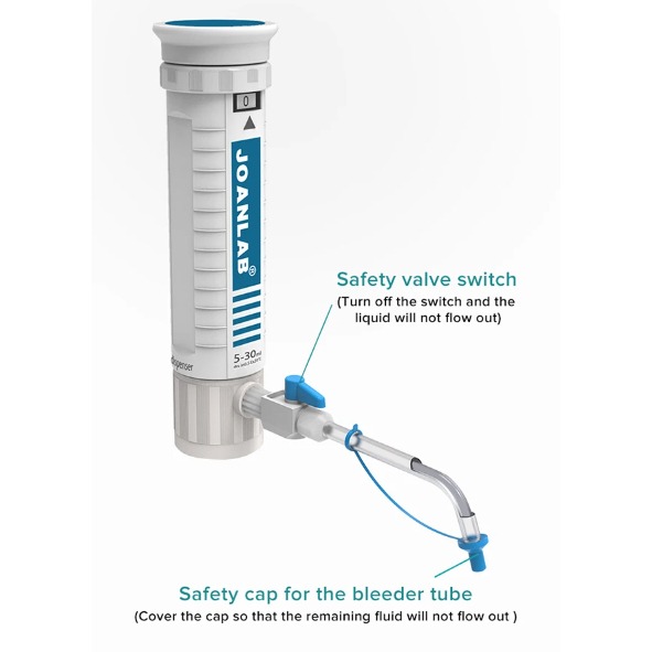 JOANLAB Bottletop Dispenser Botol Reagen Lab DA-5ML Paket dengan Botol