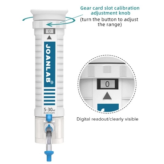 JOANLAB Bottletop Dispenser Botol Reagen Lab DA-60ML Paket dengan Botol