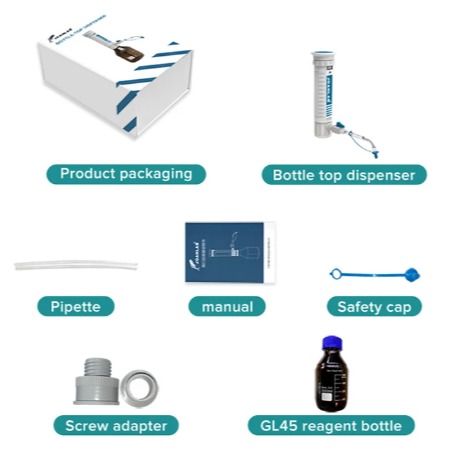JOANLAB Bottletop Dispenser Botol Reagen Lab DA-60ML Paket dengan Botol