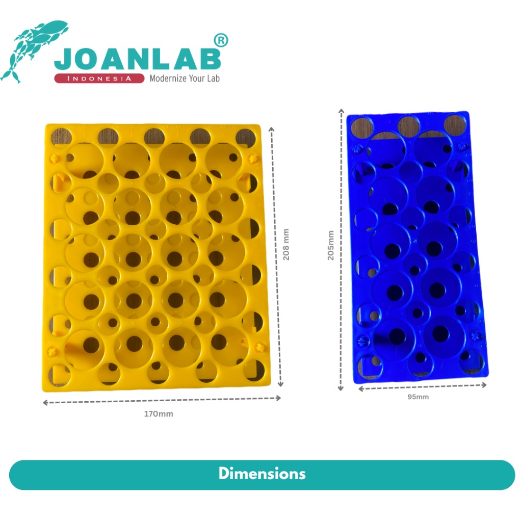 JOANLAB Centrifuge Tube Rack Rak Tabung Sentrifugal 15 ml dan 50 ml Biru