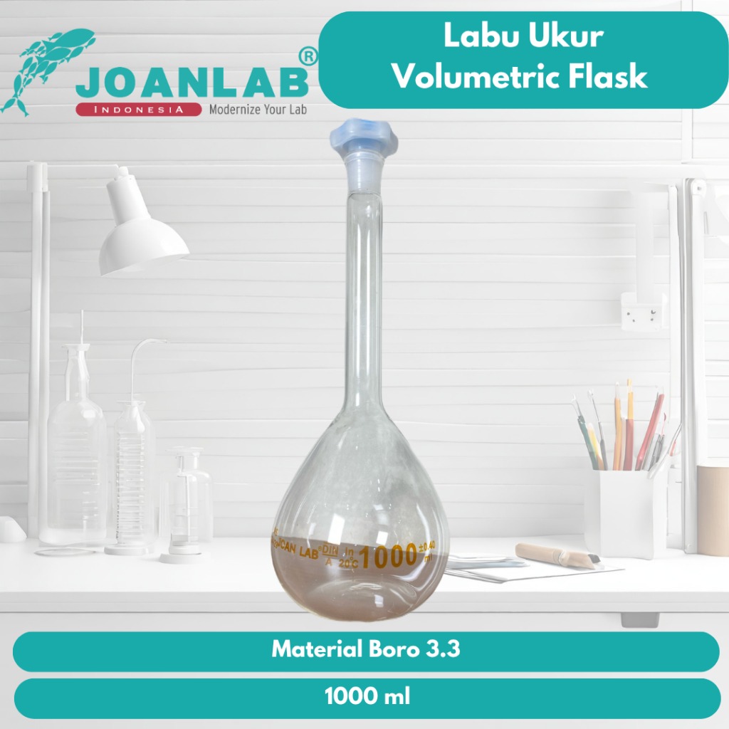 JOANLAB Labu Ukur Volumetric Flask Boro 3.3 500 ml