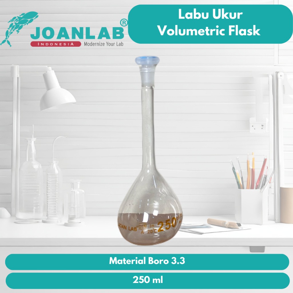 JOANLAB Labu Ukur Volumetric Flask Boro 3.3 1000 ml
