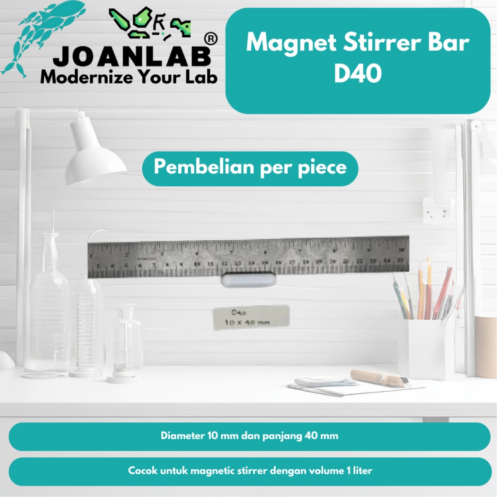 JOANLAB Magnet Stir Bar Pengaduk Magnet D40 Panjang 40 mm