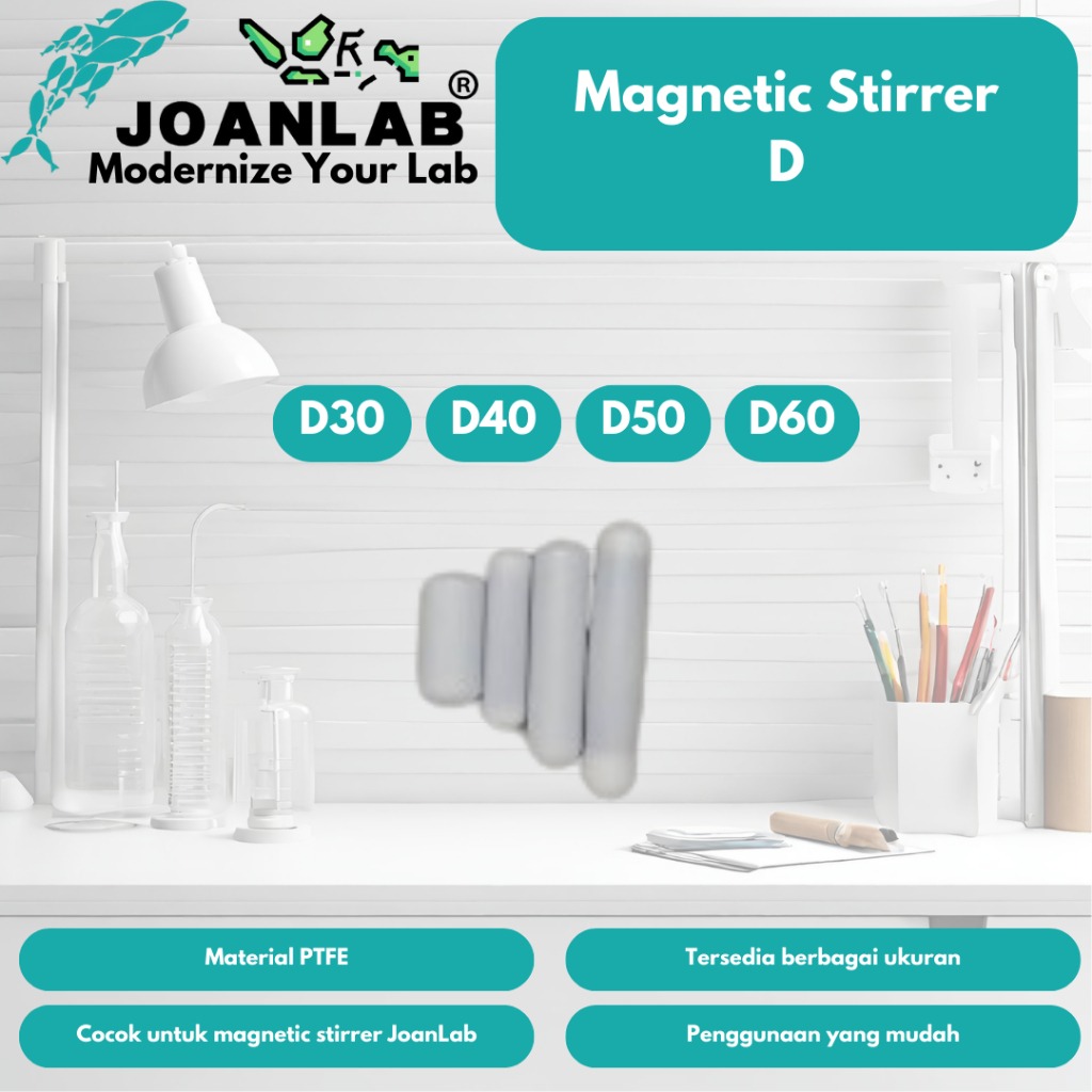 JOANLAB Magnet Stir Bar Pengaduk Magnet D40 Panjang 40 mm