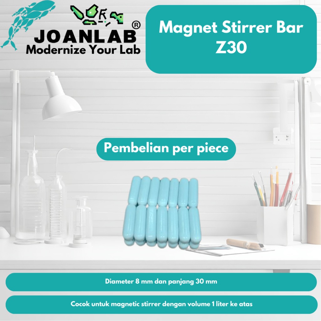 JOANLAB Magnetic Stirring Bar Pengaduk Magnet Z30 Panjang 30 mm