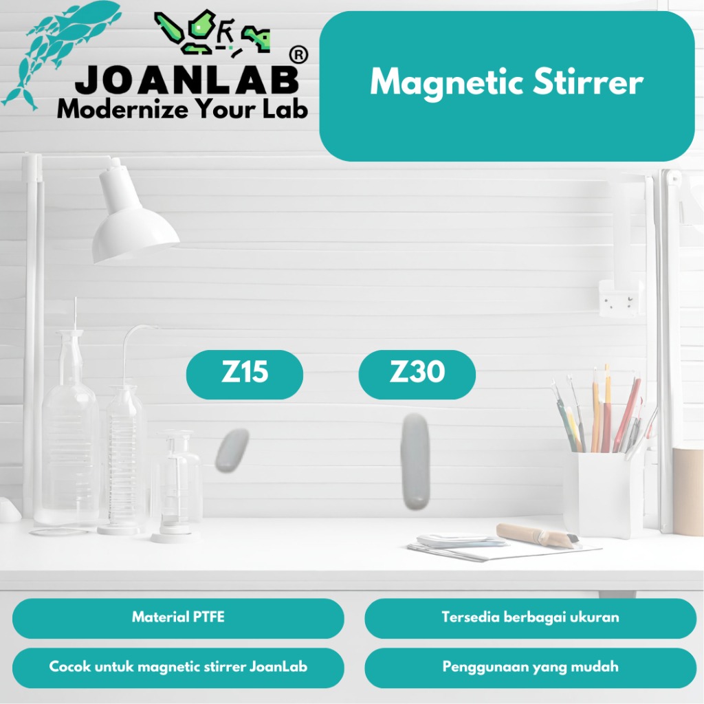 JOANLAB Magnetic Stirring Bar Pengaduk Magnet Z30 Panjang 30 mm