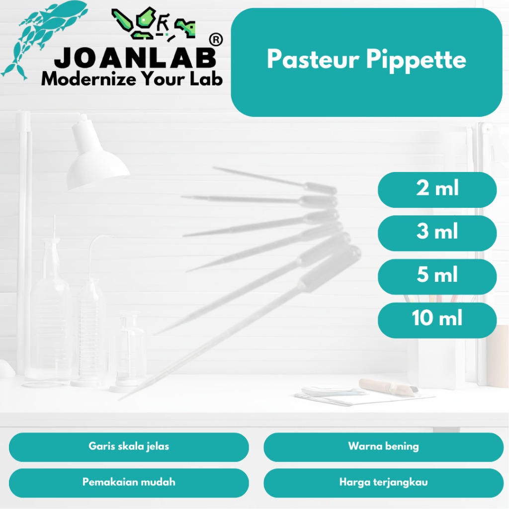 JOANLAB Pasteur Pipette Pipet Tetes Plastik 10 ml