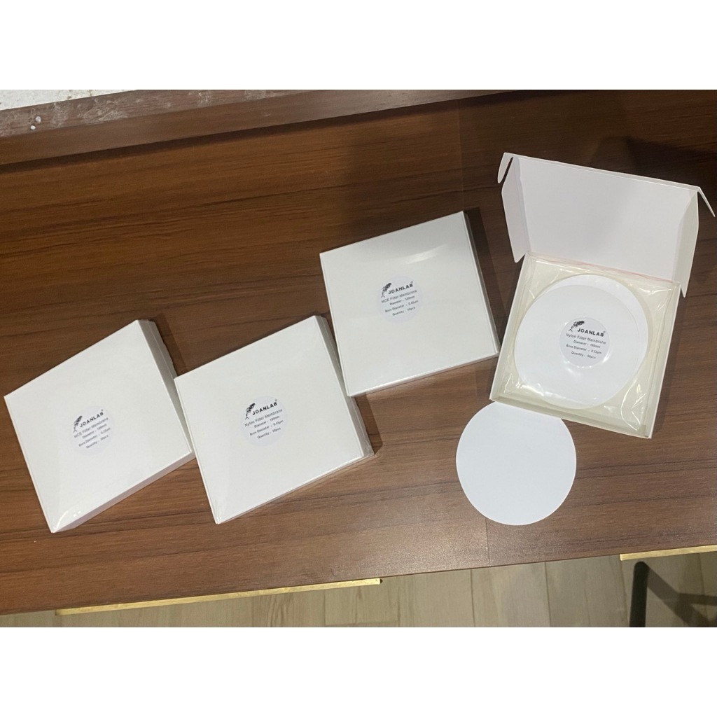 JOANLAB Filter Membrane Nylon Diameter 100 mm Pore 0.22 mikrometer isi 50 Lembar