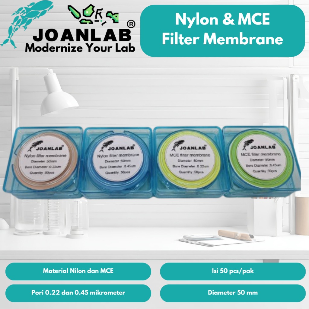 JOANLAB Filter Membrane MCE Diameter 50 mm Pore 0.45 mikrometer isi 50 Lembar