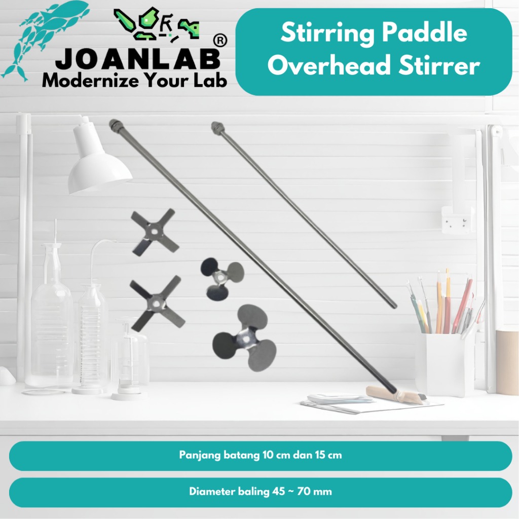 JOANLAB Stirring Paddle Sparepart Batang Pengaduk Overhead Stirrer Set Lengkap