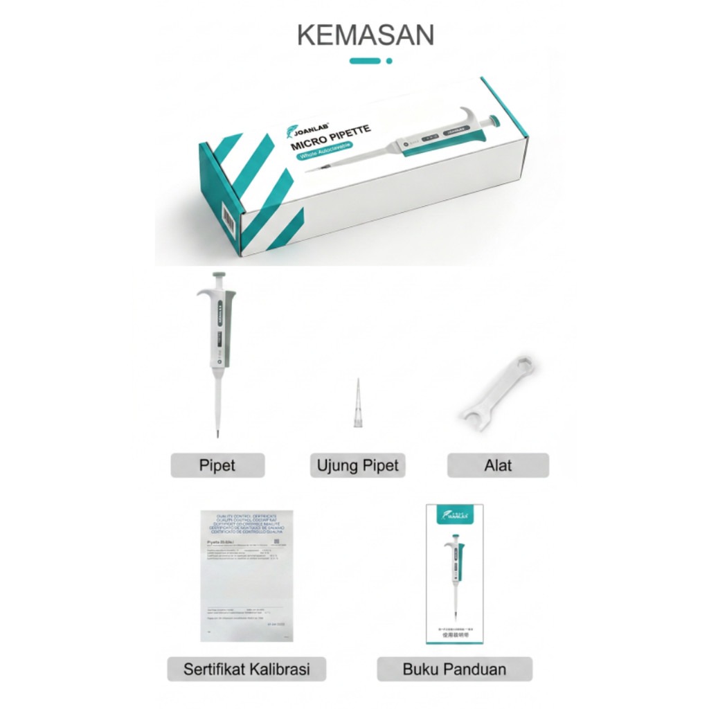 JOANLAB Fixed Volume Micropipette Pipet Mikro Lab MG10/MG50/MG100/MG500