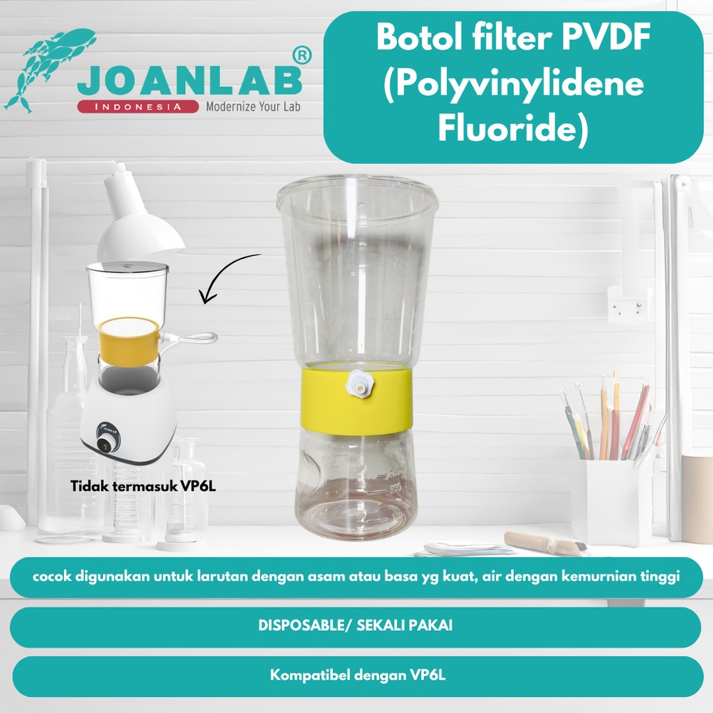 JOANLAB Disposable Filter Bottle Botol Filter Sekali Pakai untuk VP6L (PES/Nylon/PVDF/MCE)