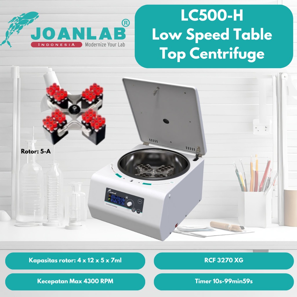 JOANLAB Low Speed Table Top Centrifuge Swing Rotor 5000 RPM LC500-H Rotor 5-A