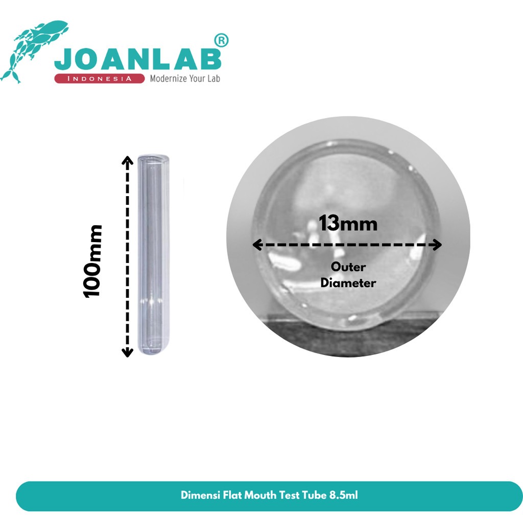 JOANLAB Test Tube With Screw Cap Tabung Reaksi Tutup Ulir 13x100mm Borosilicate 3.3