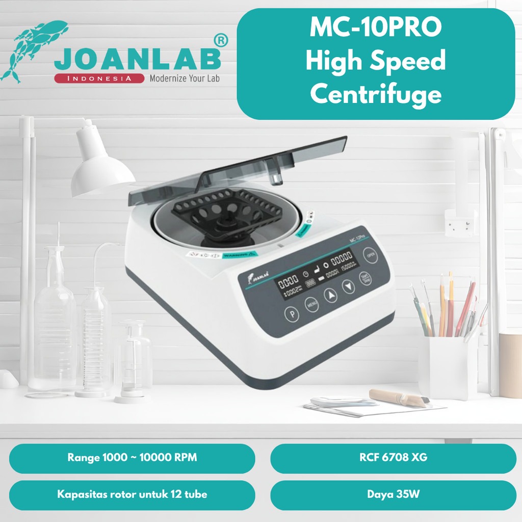 JOANLAB High Speed Centrifuge Mesin Sentrifugal Kecepatan Tinggi 10000 RPM MC10PRO