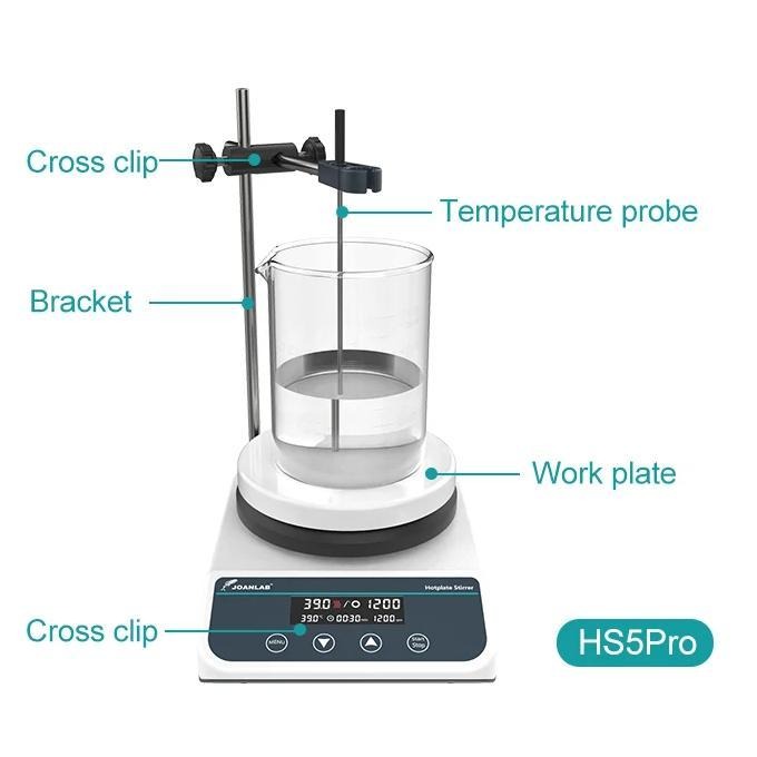 JOANLAB Heating Magnetic Stirrer Digital Display Thermostatic 2L 310C Plate Pemanas HS6PRO
