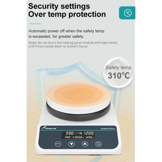 JOANLAB Heating Magnetic Stirrer Digital Display Thermostatic 2L 310C Plate Pemanas HS6PRO