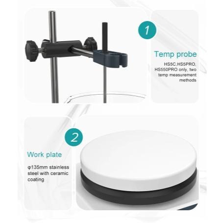 JOANLAB Heating Magnetic Stirrer Digital Display Thermostatic 2L 310C Plate Pemanas HS6PRO