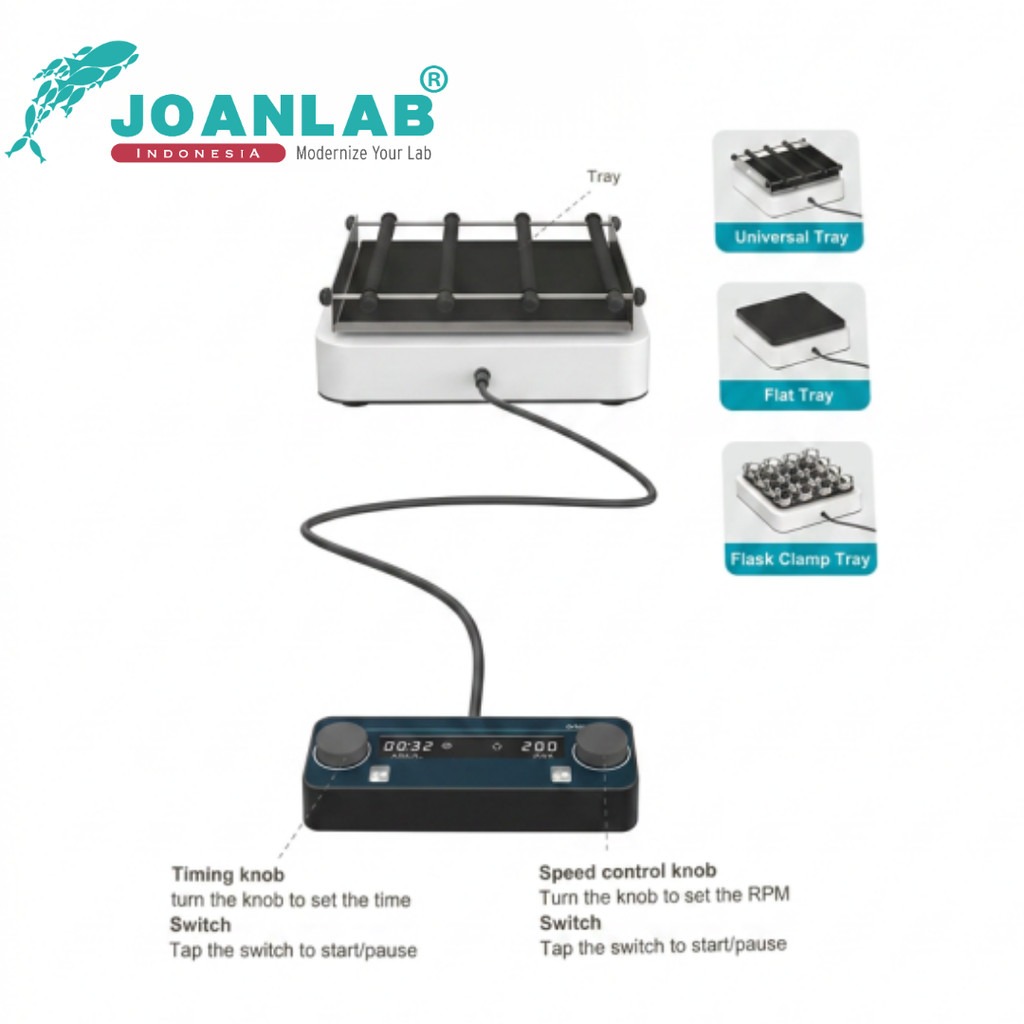 JOANLAB Orbital Shaker Erlenmeyer Rotator Brushless Motor Laboratorium Industrial Cable Extension Panel OSF-20PRO